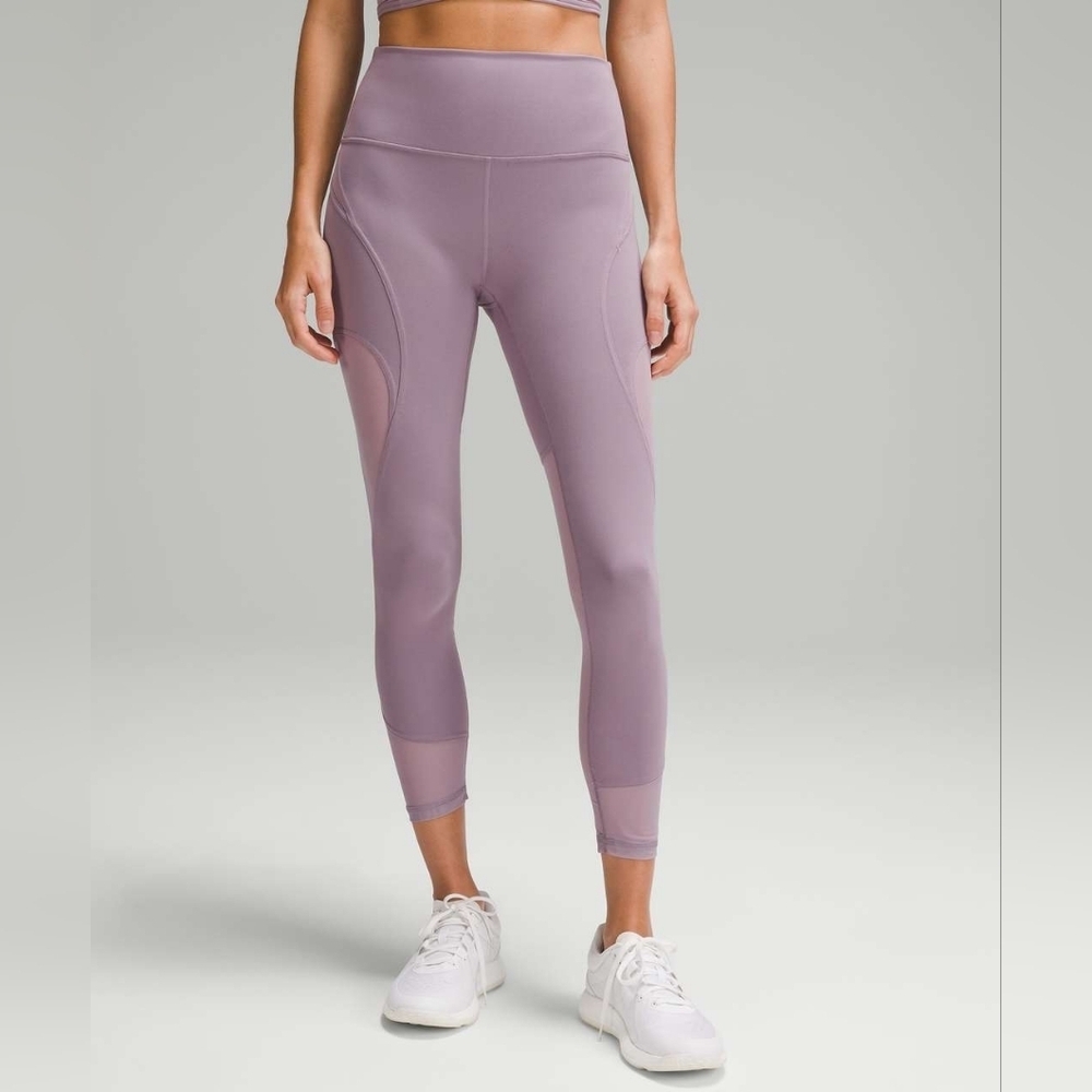 Lululemon Wunder Train Mesh Panel High-Rise Tight 25"Violet Verbena